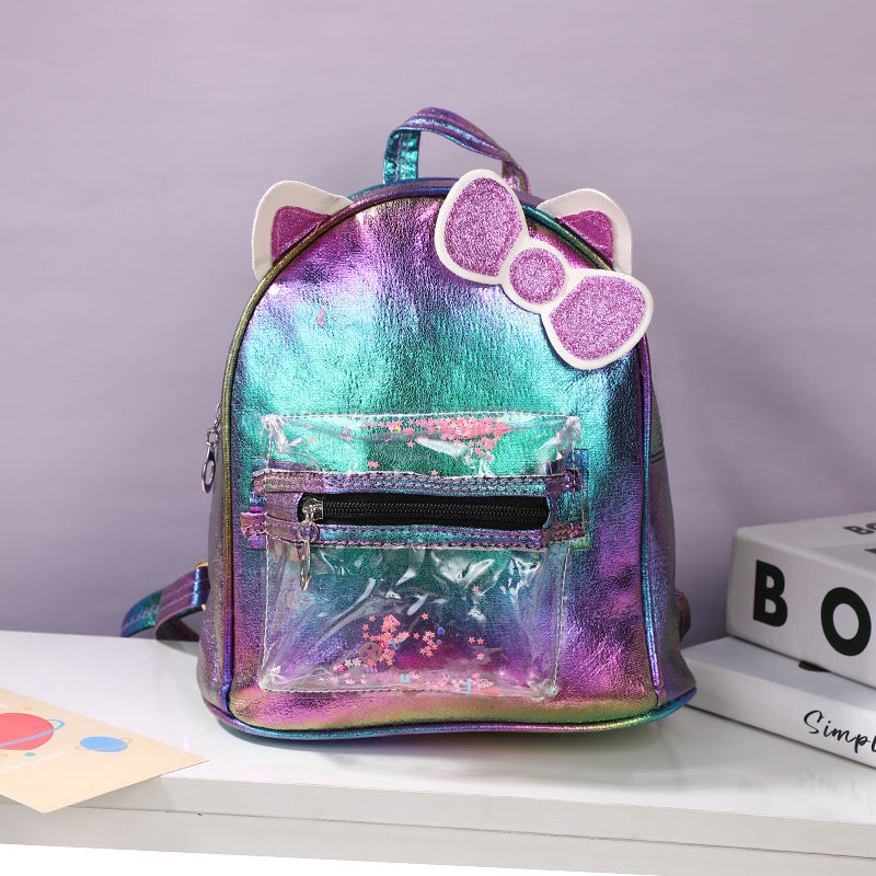 Venta al por mayor PU Bowknot Niños Mochila